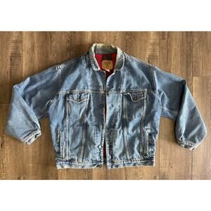 Vintage Gap Denim Jean Insulated Flannel‎ Trucker Jacket Size Medium Y2K 90s